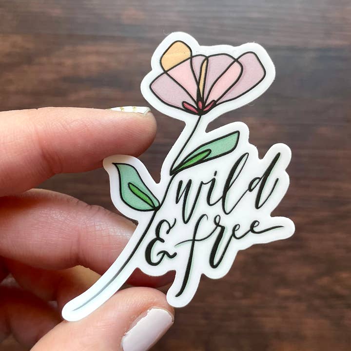 Adesivo carino floreale selvaggio e gratuito | Fiore a una riga per la vendita all'ingrosso da parte di The Creative Ink