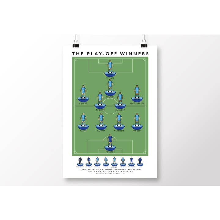 Enfield Town FC The Play-Off Winners 23/24 Poster for wholesale by Matthew J I Wood Design & Illustration