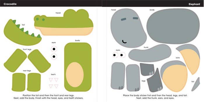 Sourcebooks - Wholesale Sticker - Kids & Baby - First Sticker Art: Zoo Animals (Create 20 Cute Zoo Animals!)3