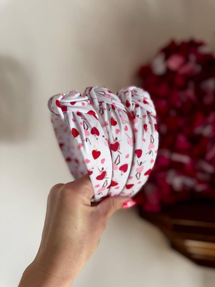 Ballerina Hard Hair Headband & Valentine Scrunchies for wholesale by Brynnbands