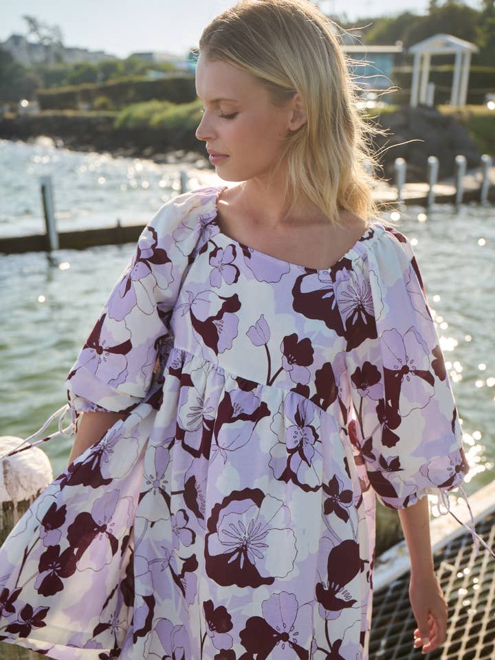 ROBE SMOCK AZELEA - SHADOW LILAS pour la vente par Oli and Kubo