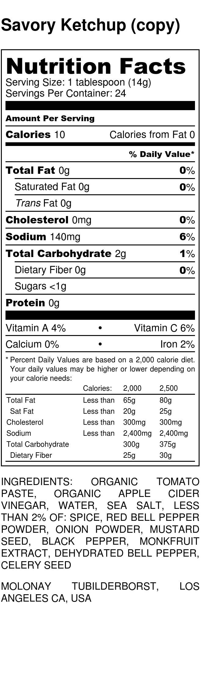 Molonay Tubilderborst - Wholesale Ketchup - Molonay No Added Sugar Ketchup1