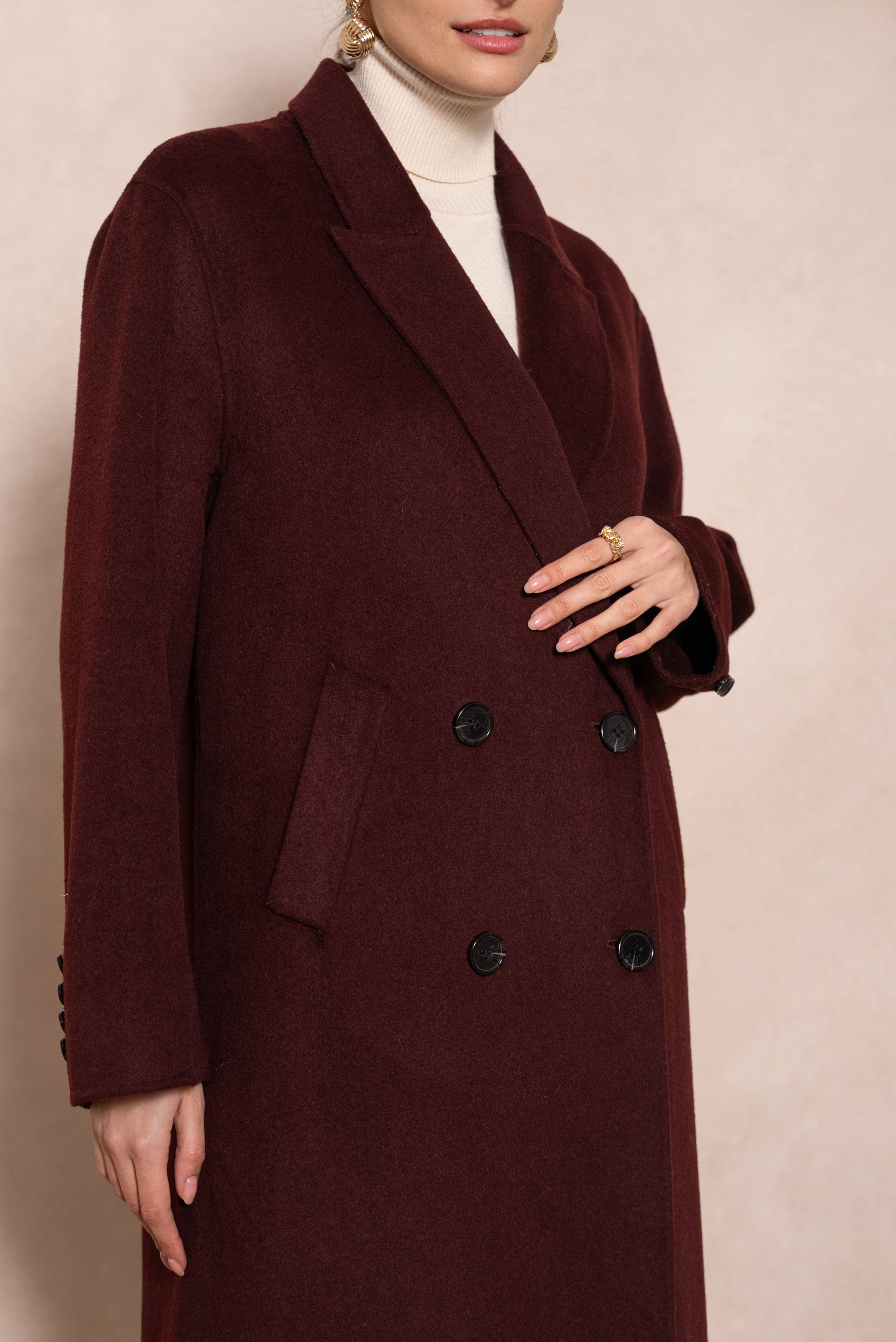 Attentif Paris – Großhandel Mantel - Damen – Extra langer, handgenähter Oversize-Mantel aus Wollmischung45