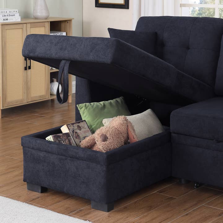 Infini Furnishings - Wholesale Sofa - Sectional sofa with pull-out bed & reversible storage chaise