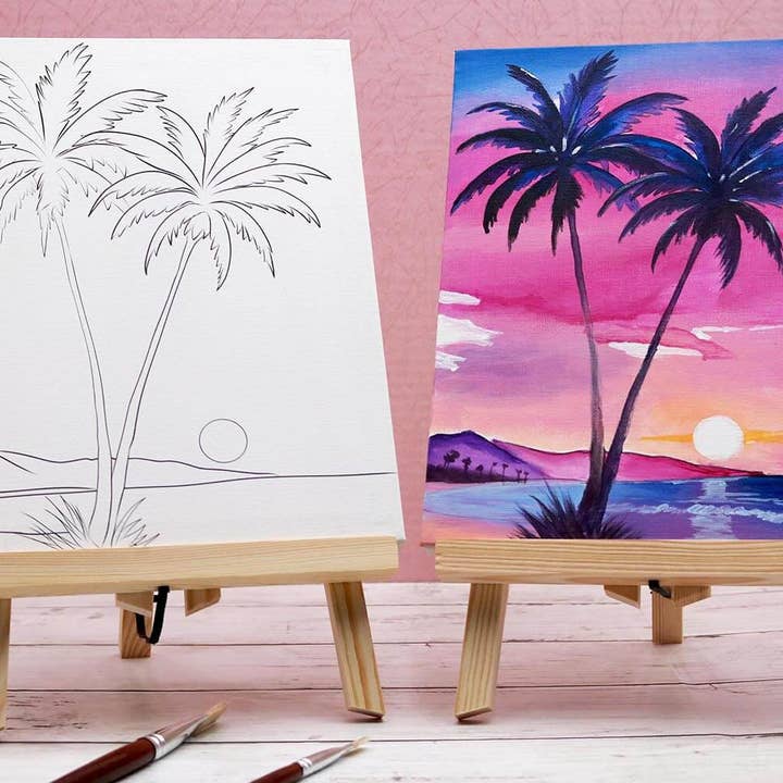 The Artist's Nest - Wholesale Art Set - Kids & Baby - Guided Pre-drawn Canvas Set - Vistas Vol. 1