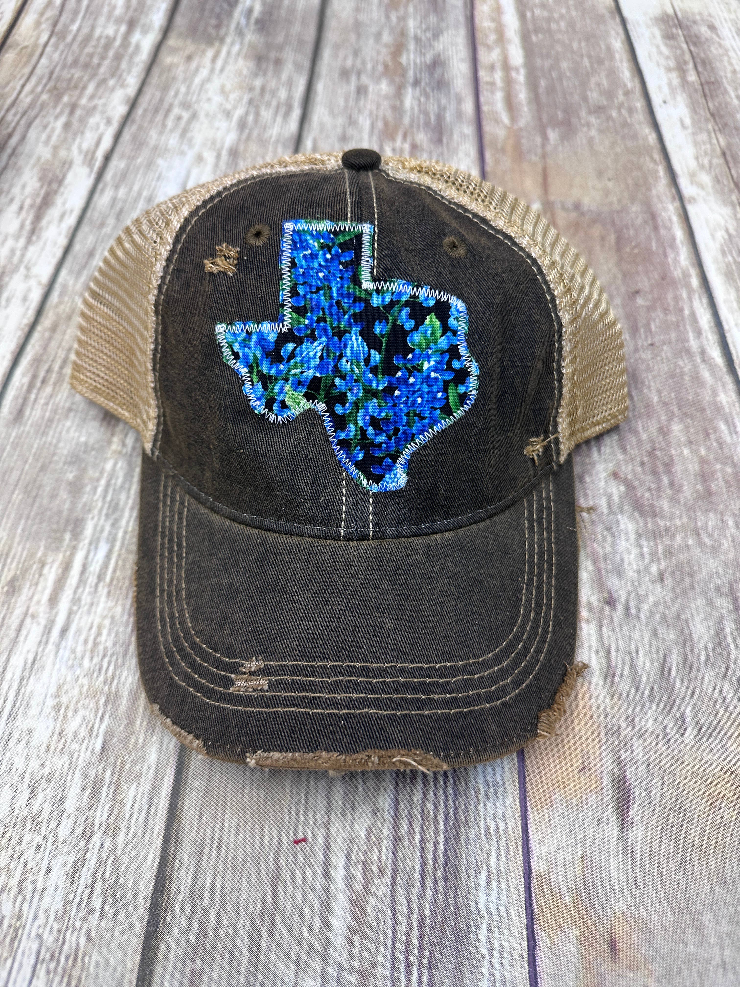 Sweet Texas Treasures - Wholesale Trucker Hat - Unisex - Bluebonnet Dirty Trucker Hat9