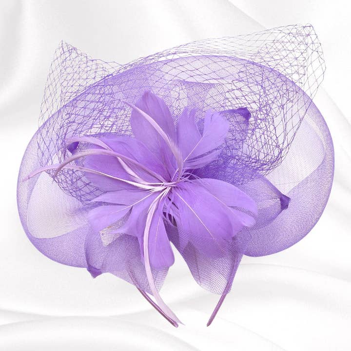 Sensibling Corp. - Wholesale Fascinator Hat - Women's - Flower Feather Mesh Fascinator / Headband4