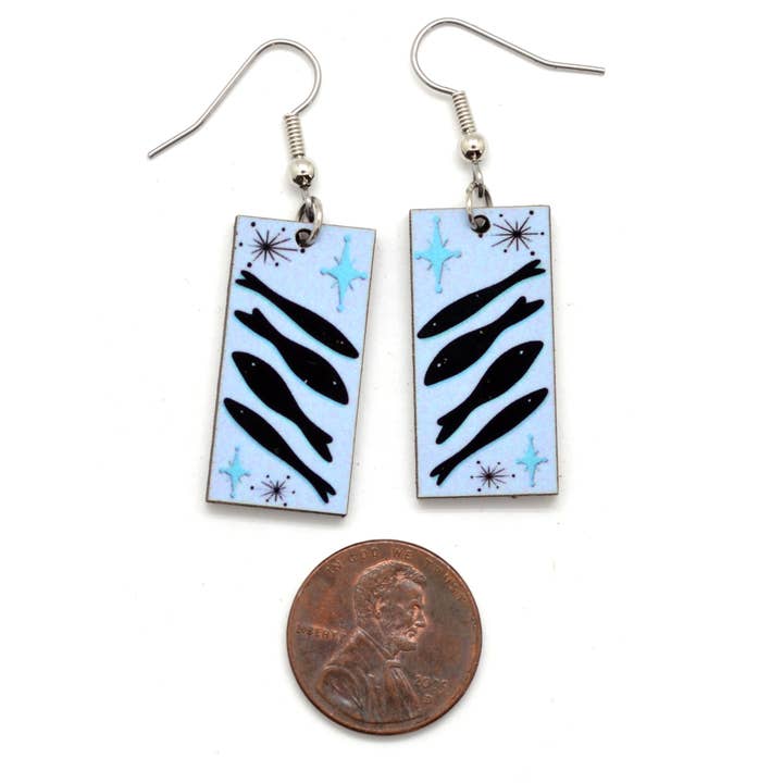 Dunitz & Company - Wholesale Dangle Earrings - Mid Century Modern Fish Dangle Earrings - Ships Assorted