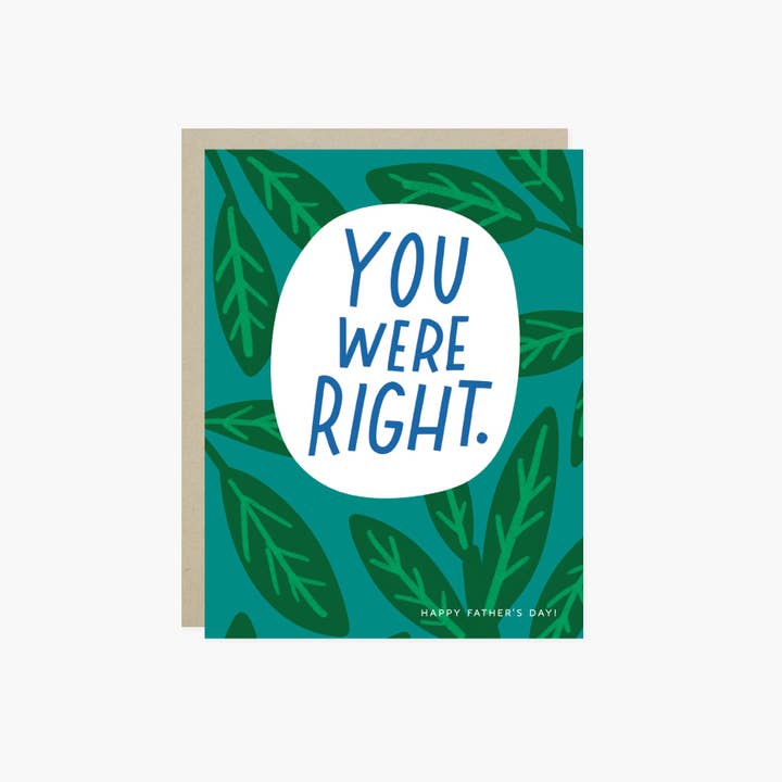 You Were Right Dad Card for wholesale by Barone and Co.