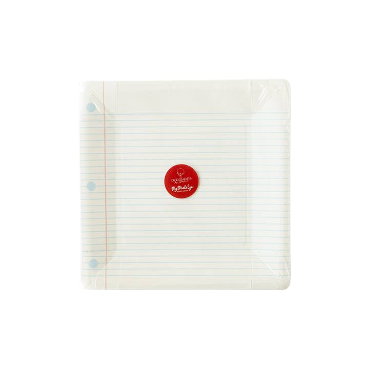 My Mind’s Eye - Wholesale Disposable Plate - BTS940 - Occasions By Shakira - Back To School Notebook Paper Plate