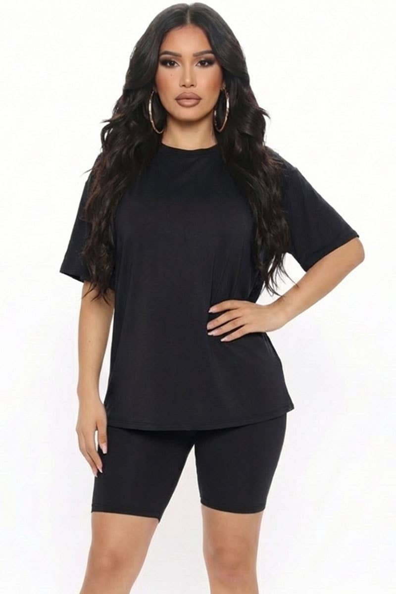 CAPELLA APPAREL - Wholesale Activewear Set - Women's - Loose Fit Top & Bike Shorts Set