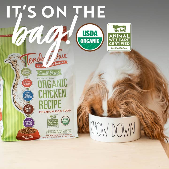 Tender & True Pet Nutrition - Vente Nourriture – chien - Nourriture sèche biologique pour chiens de petite race, recette de poulet et de foie, 4 lb.3