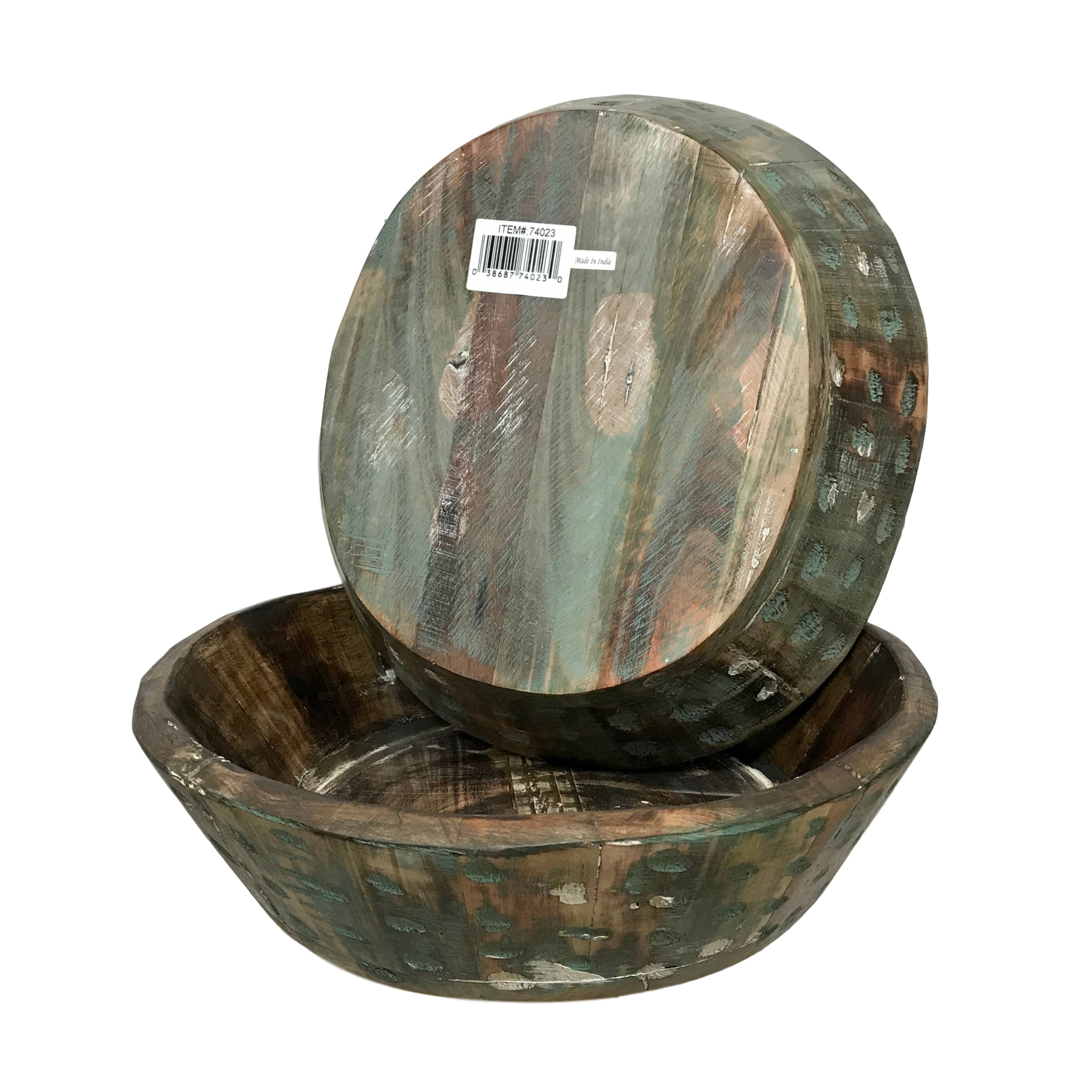 Wilco Home - Vente Assiettes/plats/bols de décoration - Lot de 2 bols à pâte en eucalyptus récupérés3