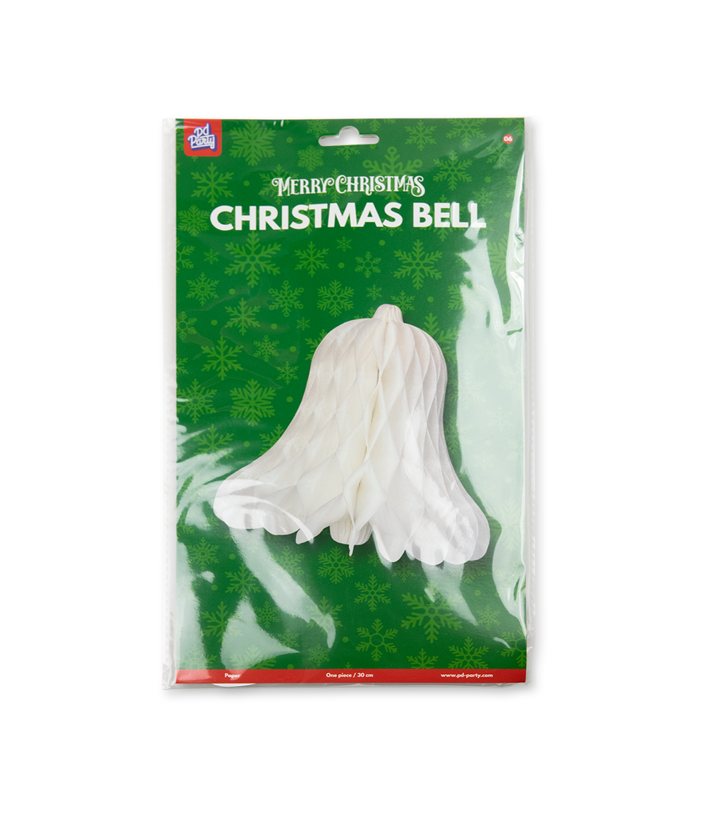 PD Party - Vente Décoration de Noël - Cloches de Noël 30 cm - Blanc1