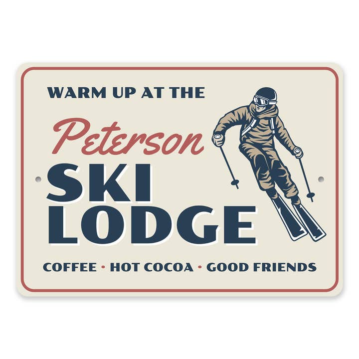 Cartelli con cioccolata calda Warm Up At The Ski Lodge Coffee per la vendita all'ingrosso da parte di Lizton Sign Shop, Inc