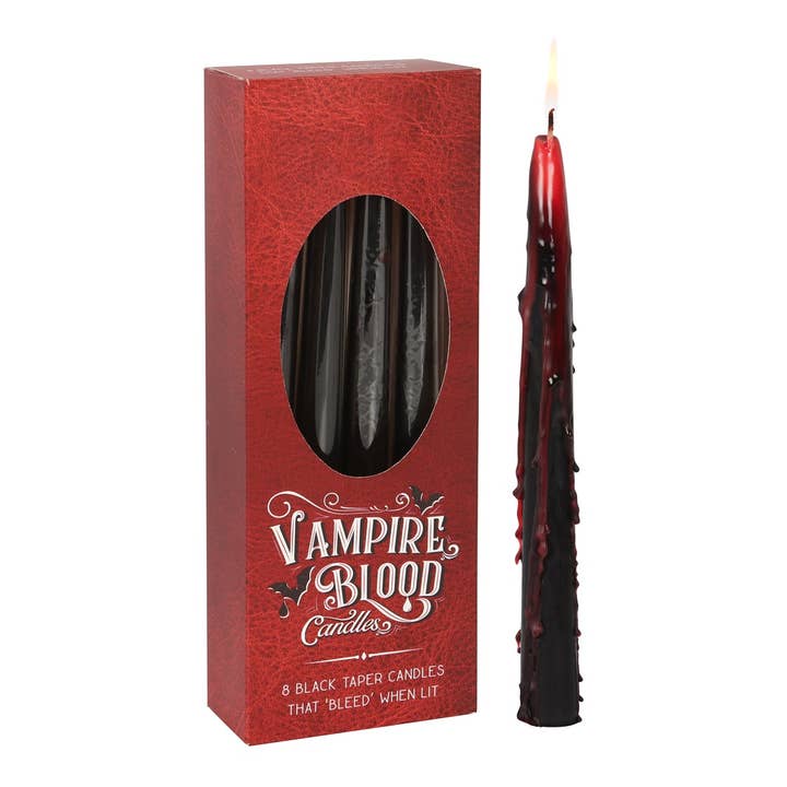 Something Different Wholesale - Wholesale Tapered Candle/Candlestick - Set of 8 Gothic Vampire Blood Taper Candles