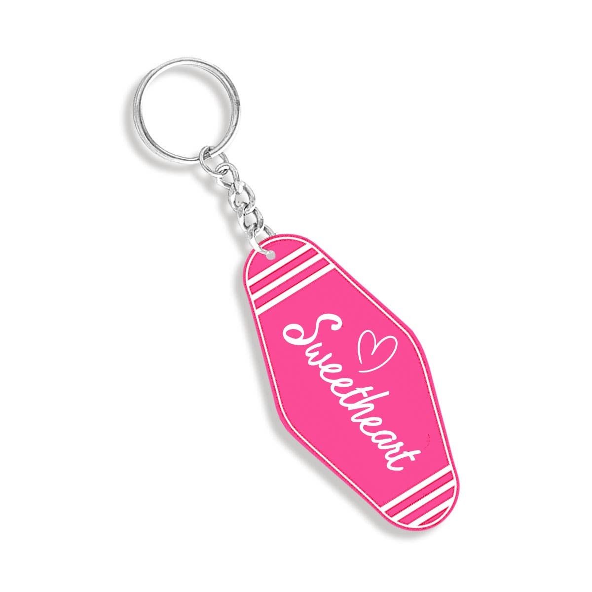 Viv&Lou - Wholesale Keychain - Women's - Hot Pink & White Sweetheart Keychain0