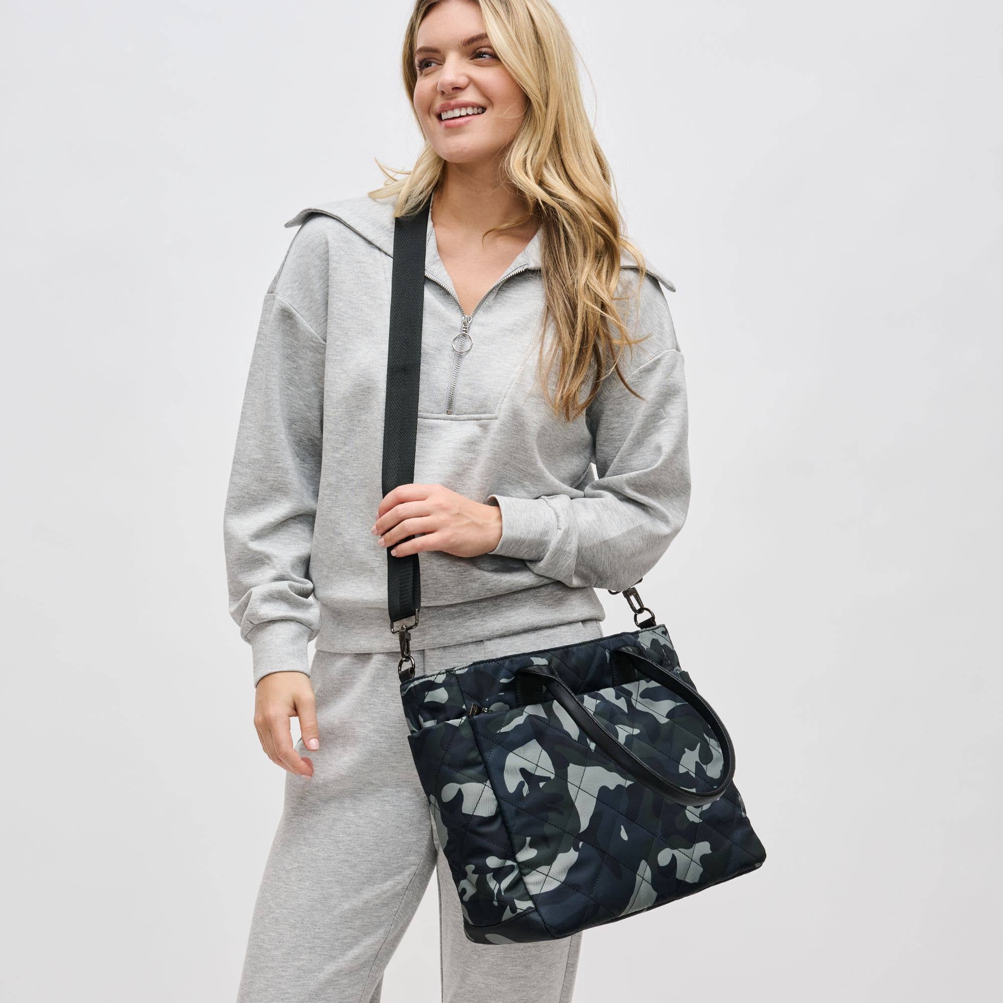 Sol and Selene - Venta al por mayor Bolsa de asa- Mujer - Bolso de nylon acolchado Motivator East West21