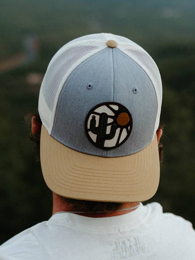 Iconic Arizona - Wholesale Trucker Hat - Unisex - Blooming Saguaro Low Profile Curved Trucker2