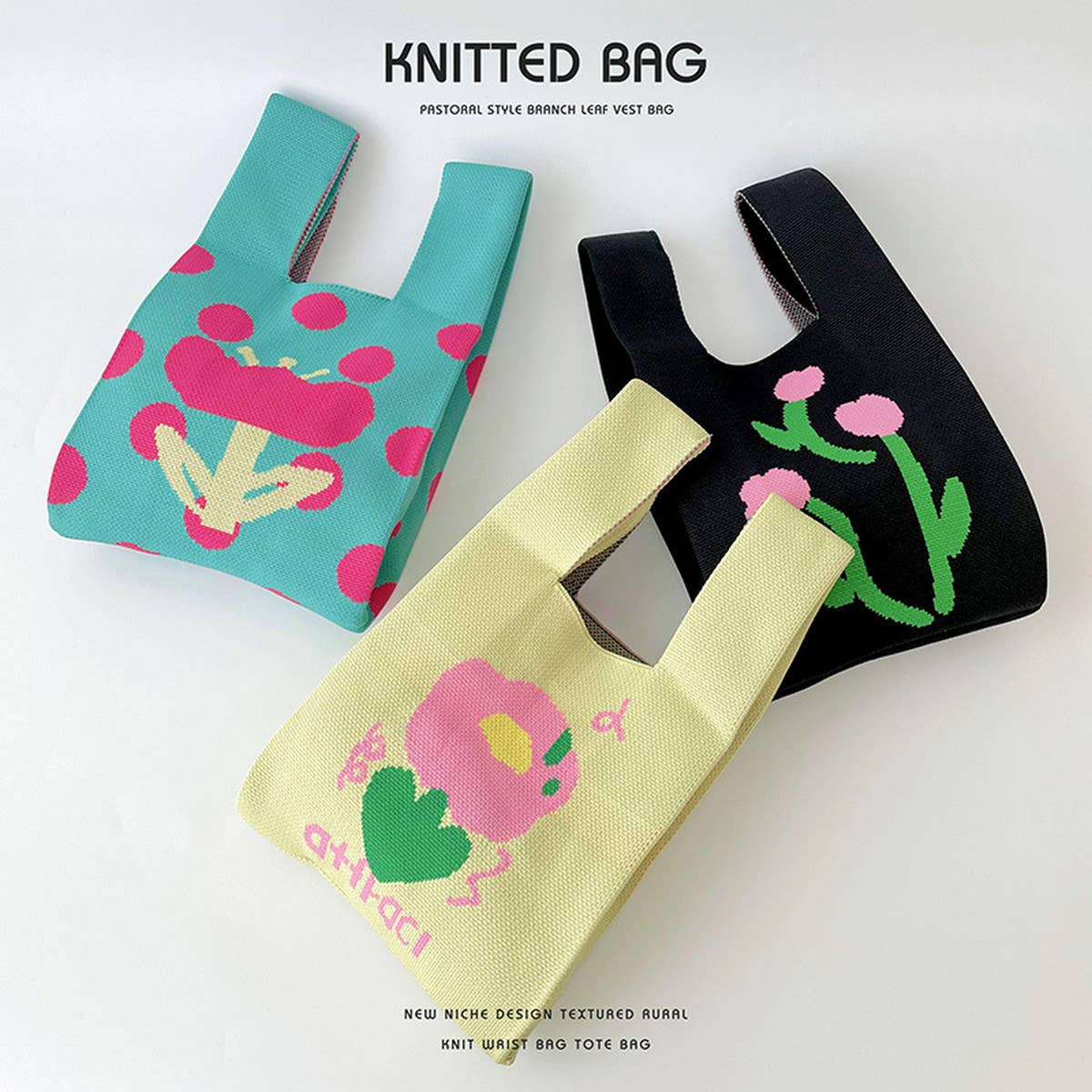 ACCITY - Wholesale Tote Bag - Women's - CUTE CARTOON ANIMAL KNITTED SHOULDER BAG HANDBAG_CWAB239718