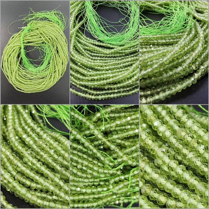 Beads Creation - Wholesale Beads - Green Peridot 3x2mm Faceted Round BeadsGemstone PRP661#045