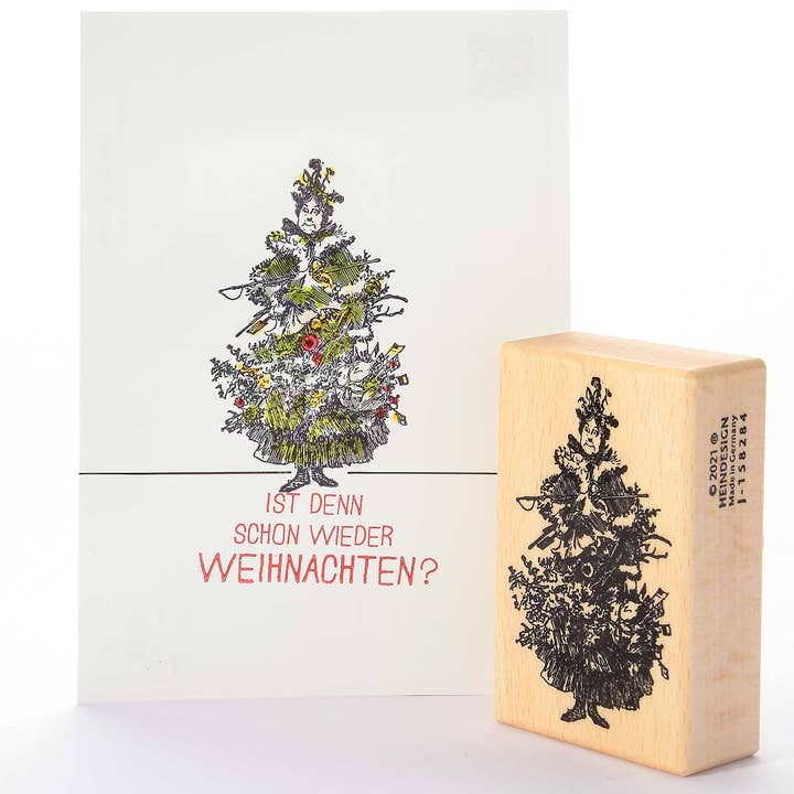 Stamp: Nice lady with gifts for wholesale by Heindesign