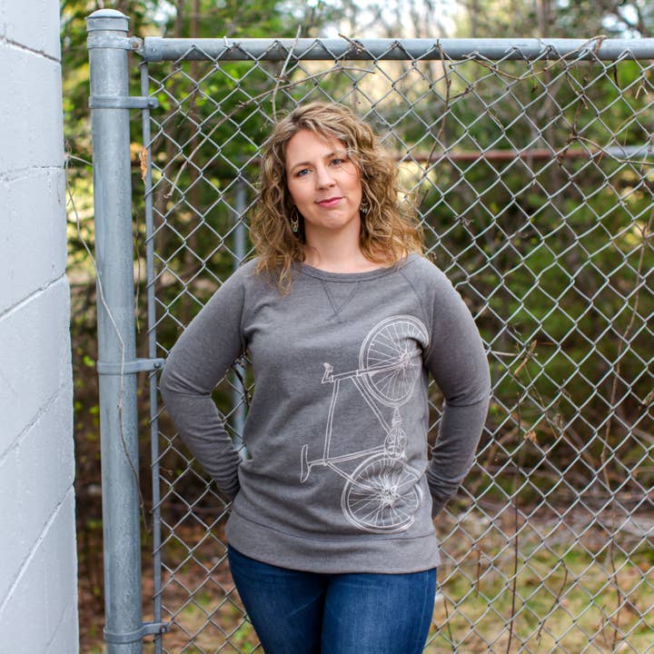 Vital Industries - Wholesale Graphic Sweatshirt - Women's - Womens Fixie Bicycle French Terry Reversible Sweatshirt