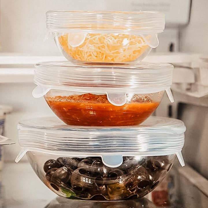 Crystal Clear Stretch & Seal Silicone Lids - 6 Pack for wholesale on Faire