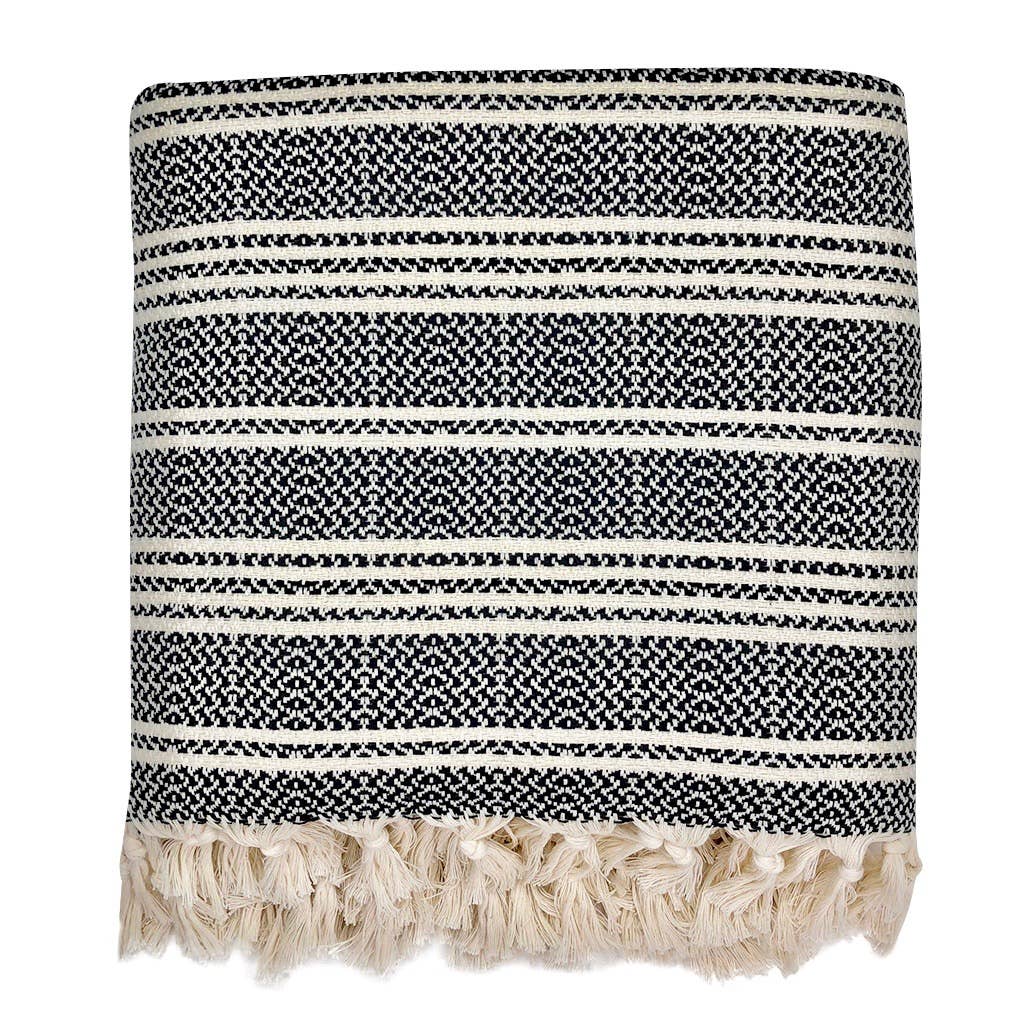 SLATE + SALT - Wholesale Throw Blanket - Woven Stripe Turkish Throw Blanket1