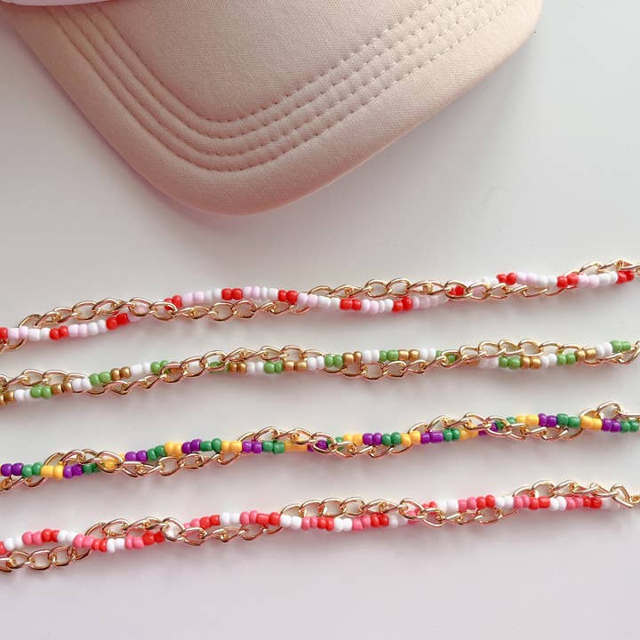 Holiday Small beaded TWIST Trucker Hat Chains for wholesale by Modern Kane