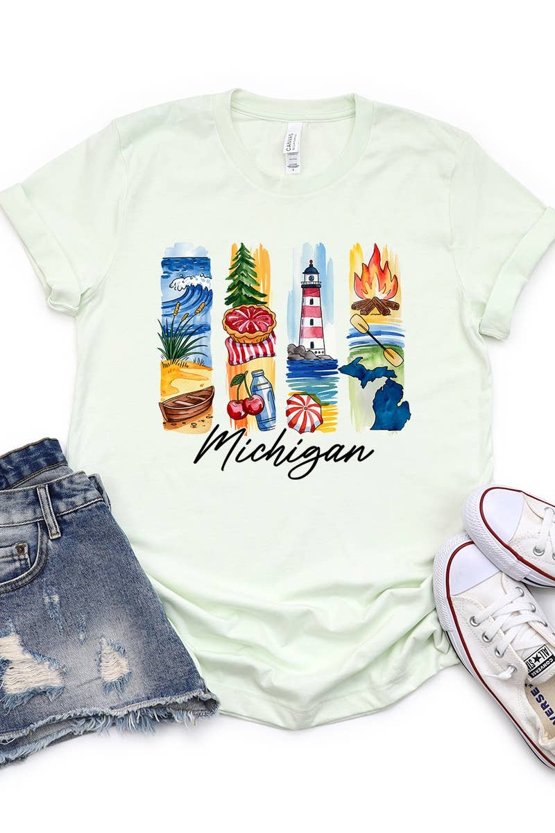 COLORBEAR - Wholesale T-Shirt (Graphic) - Women's - Michigan State Brushstroke Graphic Tee20