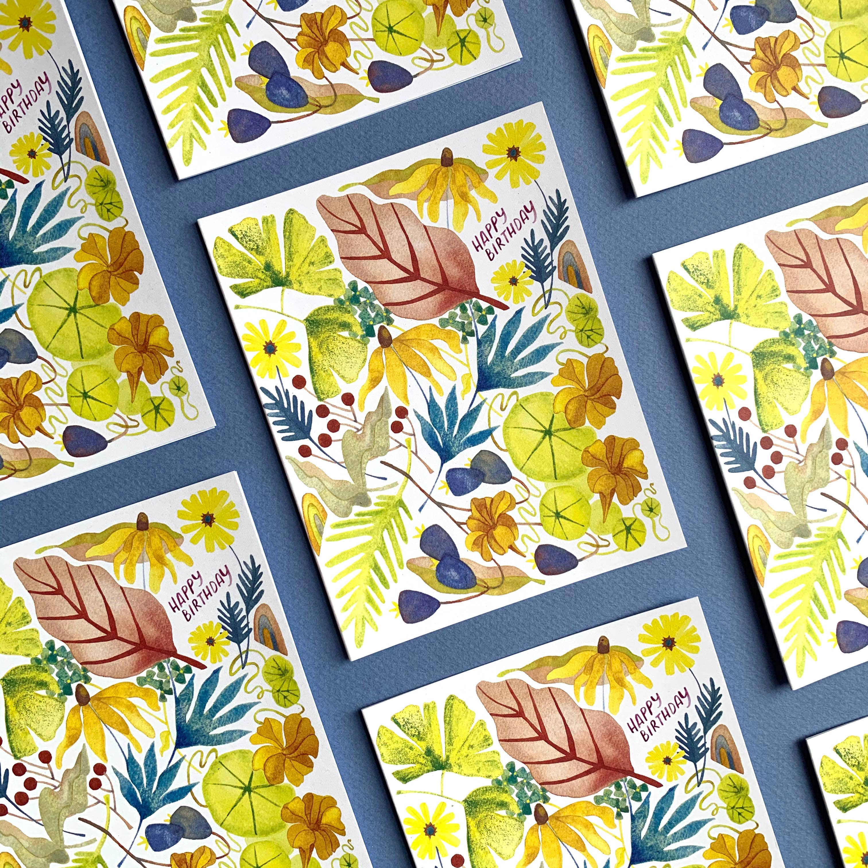 Katie Blanchard Art + Works - Wholesale Birthday Card - Birthday Flora1