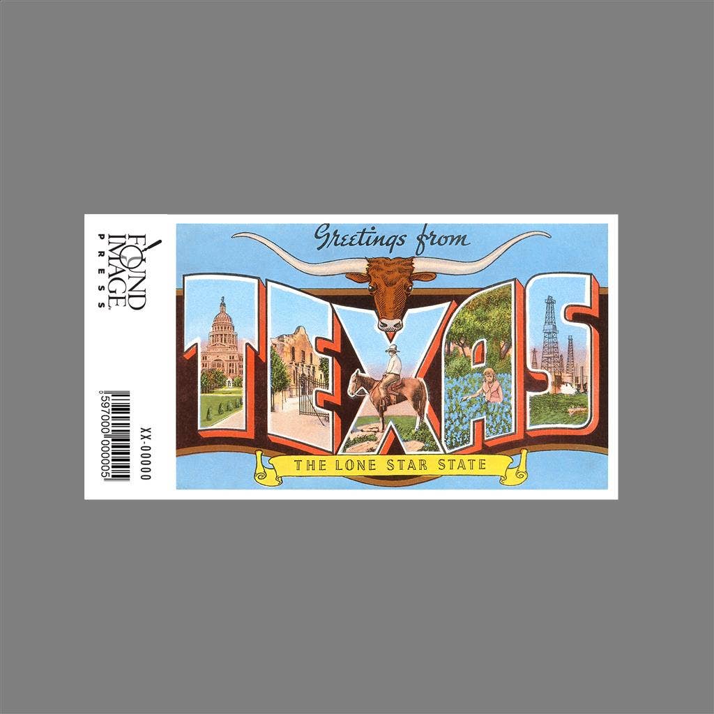 Found Image Press – Adesivo por atacado – Autocolante TX-134 Saudações do Texas1