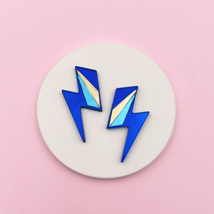 Studio Annette - Wholesale Stud/Post Earrings - Maxi Lightning Mirror Stud Earrings4