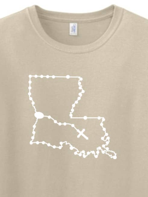 Louisiana Catholic Rosary Adult T-shirt for wholesale by Sock Religious