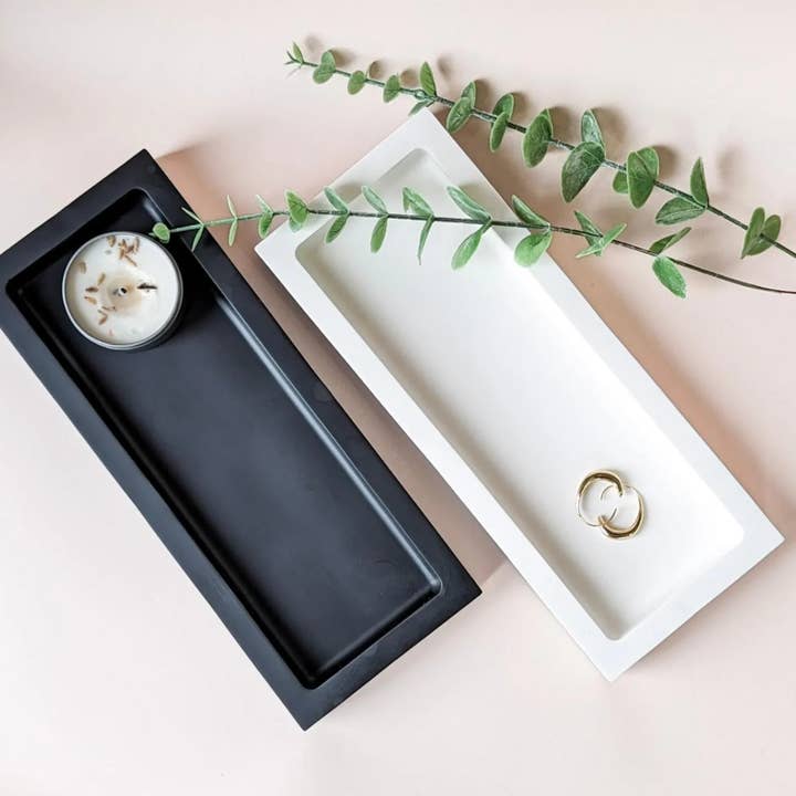 Large rectangular minimalist styling tray, bathroom tray for wholesale by The Sage Rose Studio