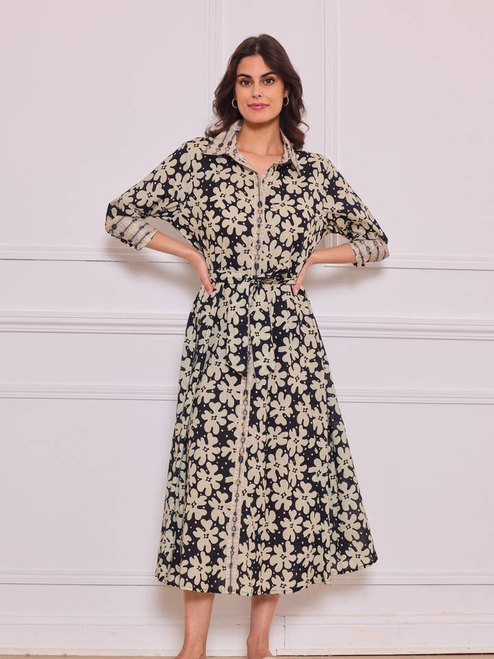 Printed cotton shirt dress - Orice for wholesale by Orice