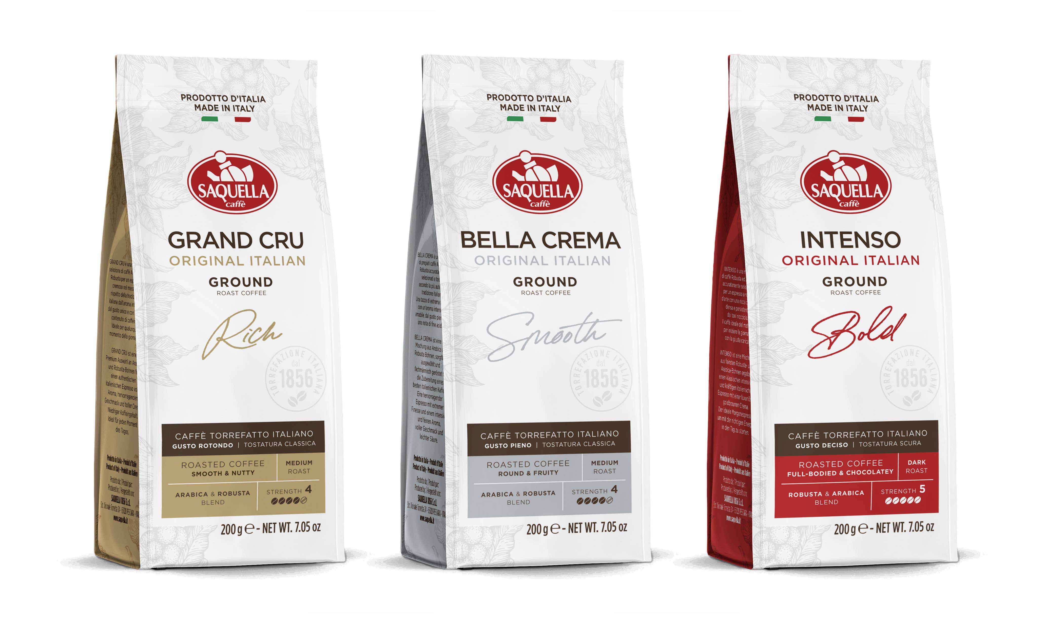 Saquella 1856 SRL - Wholesale Coffee Beans - Bellacrema Smooth Mac. Bag 10X200 Gr1