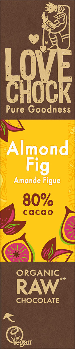 Lovechock NL - Wholesale Chocolate Bar - 80% chocolate almond & fig - Organic, raw, vegan, sustainable1