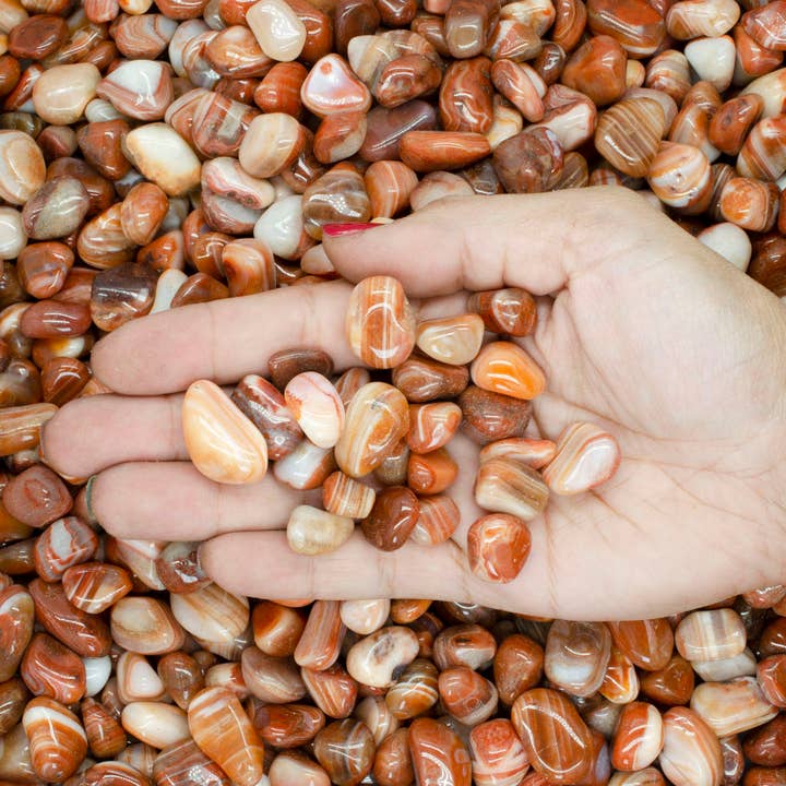 Fantasia Mining - Wholesale Spiritual Stone/Crystal - Tumbled Sardonyx Agate - 0.5" to 0.75" - Size 5 (1lb)2