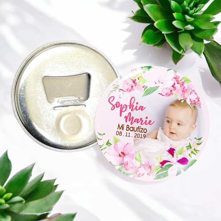 One Team Blessed - Wholesale Party Favor - Magnet Baptism Favors for Girls and Boys | Magnetic Memories