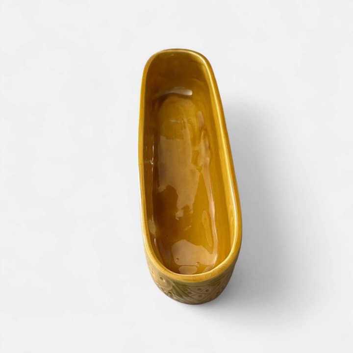 Moroccantastics - Wholesale Decorative Plate/Dish/Bowl - Discover Artisan Charm with This Handmade Yellow Embossed Serving Dish / Trough1