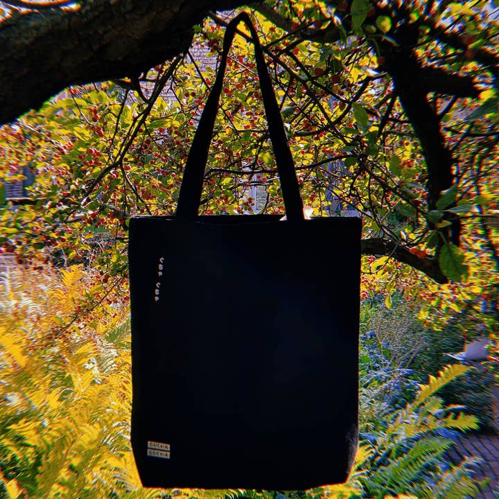 Gucha Gucha - Wholesale Tote Bag - Women's - Sleeping Flower - Black Tote Bag2
