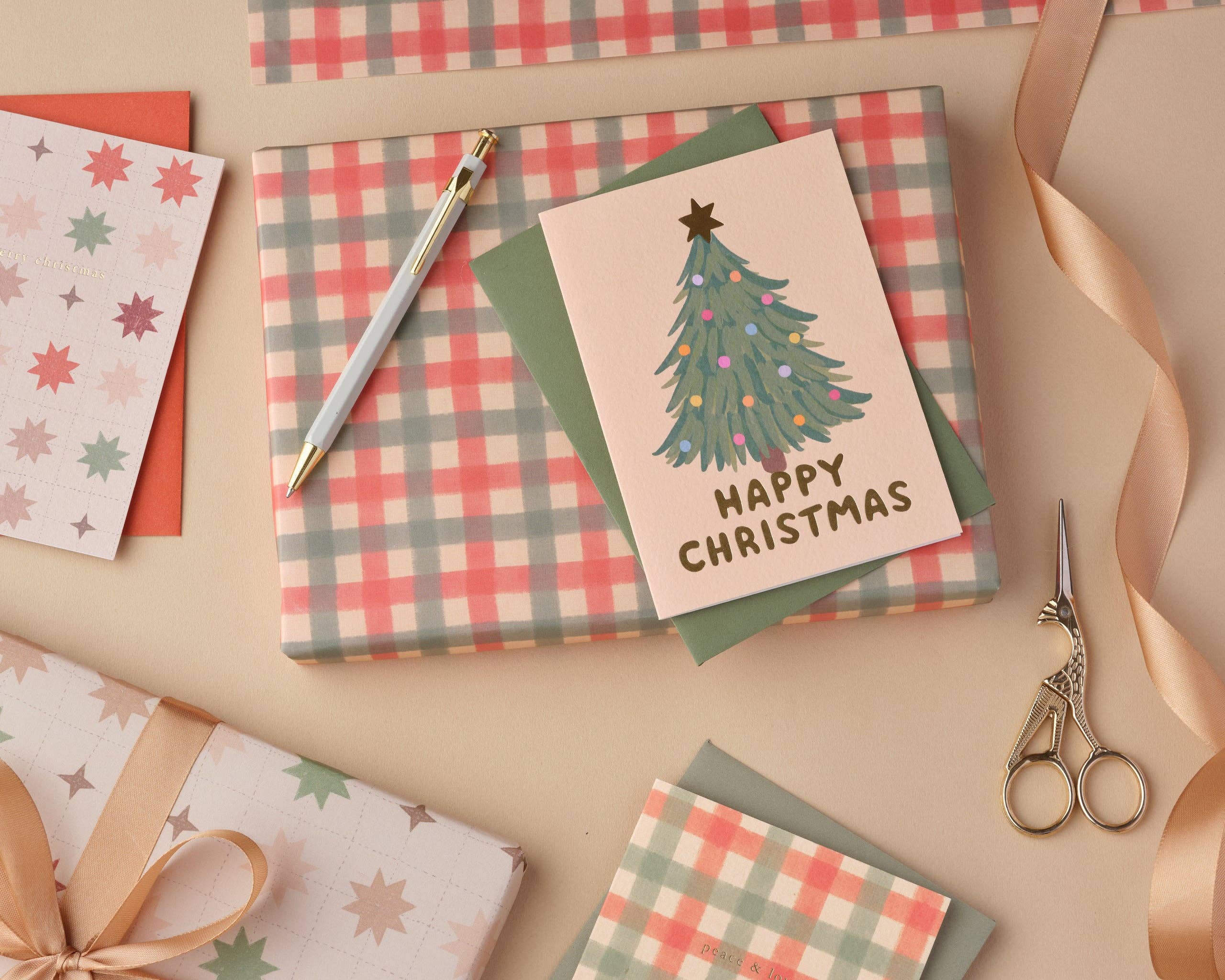 Claire Paul - Wholesale Flat Wrap - Christmas Gingham Wrapping Paper6