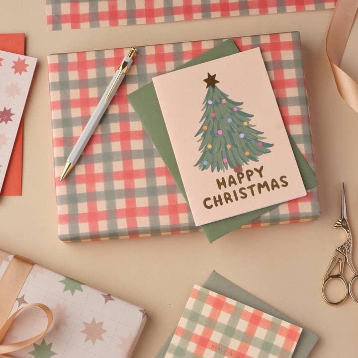 Claire Paul - Wholesale Flat Wrap - Christmas Gingham Wrapping Paper6