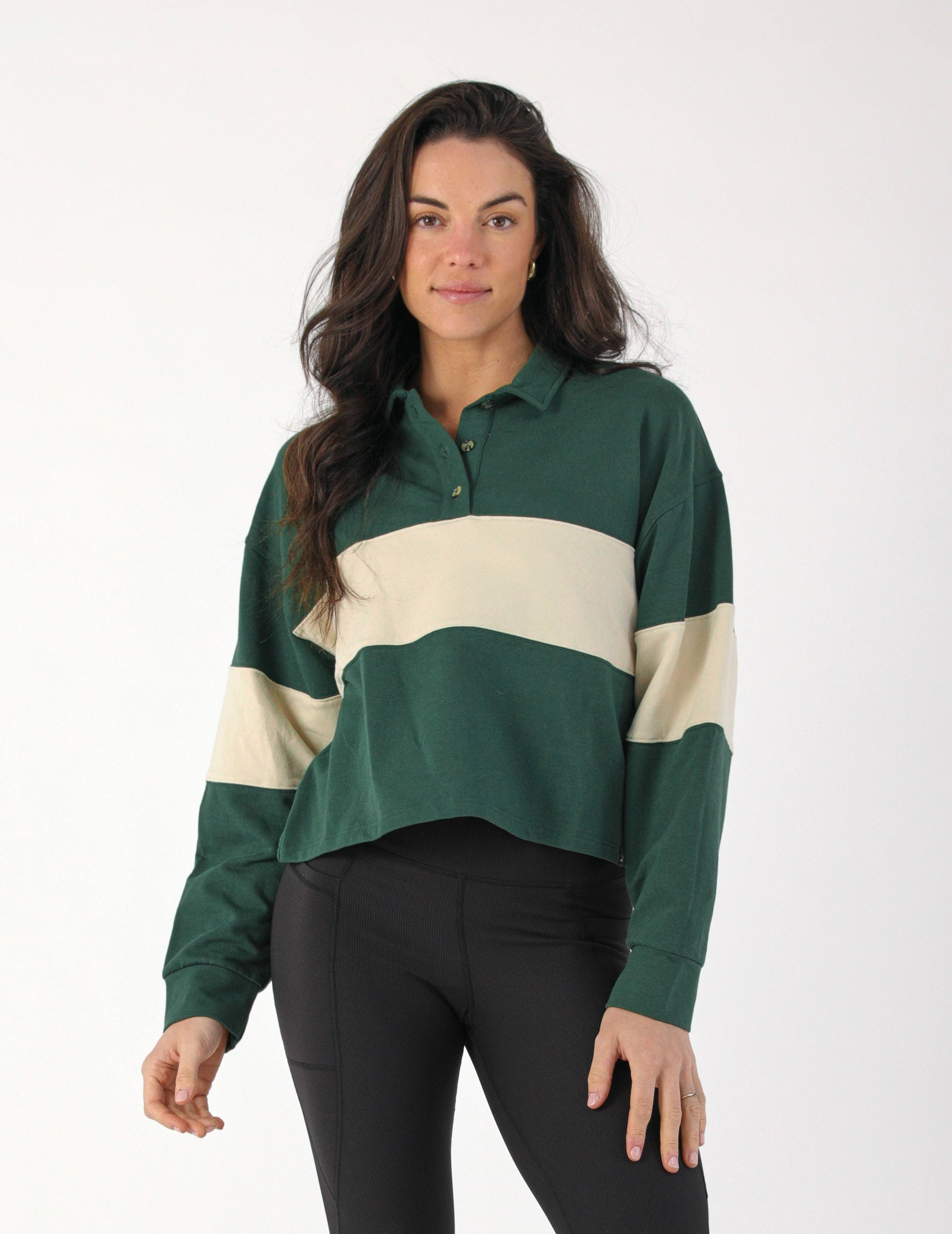 Forest Oatmilk Lounge Skimmer Polo: Forest/Oatmilk for wholesale on Faire