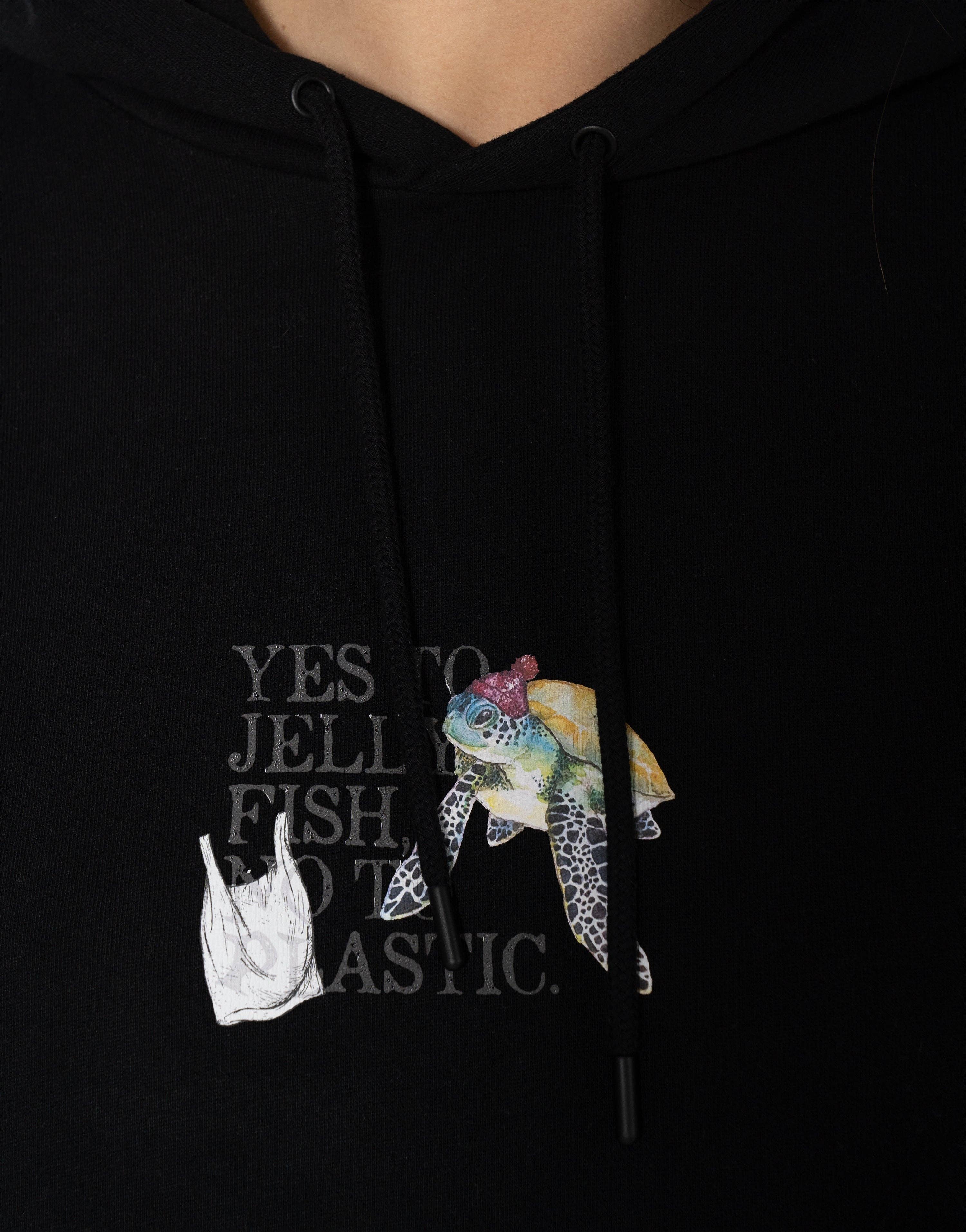 Black Not To Plastic Oversized Hoodie for wholesale on Faire1