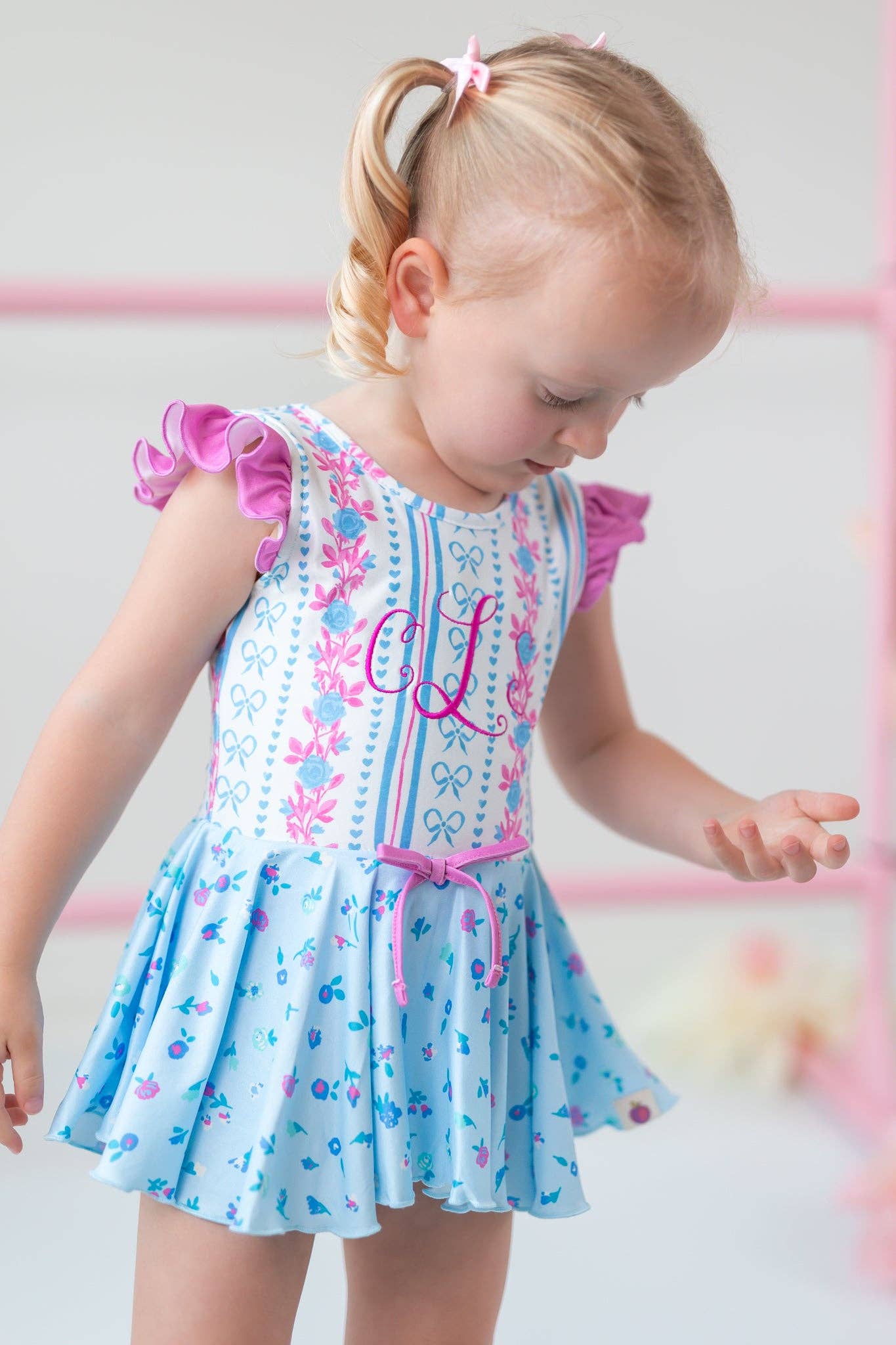 Cheeky Plum - Venta al por mayor Leotardos - Niños - Farrah Leotard - Rosé Ribbon Luxe16