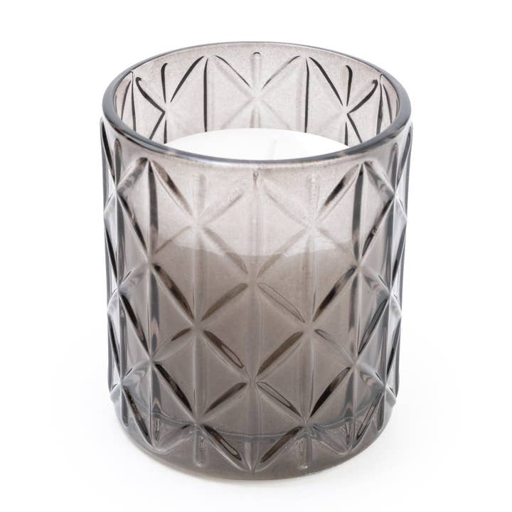 Smokey Black Large Diamond Glass Candle - Woodsage & Sea Salt Scent 10cm 6Pk for wholesale by Candlelight Products Ltd