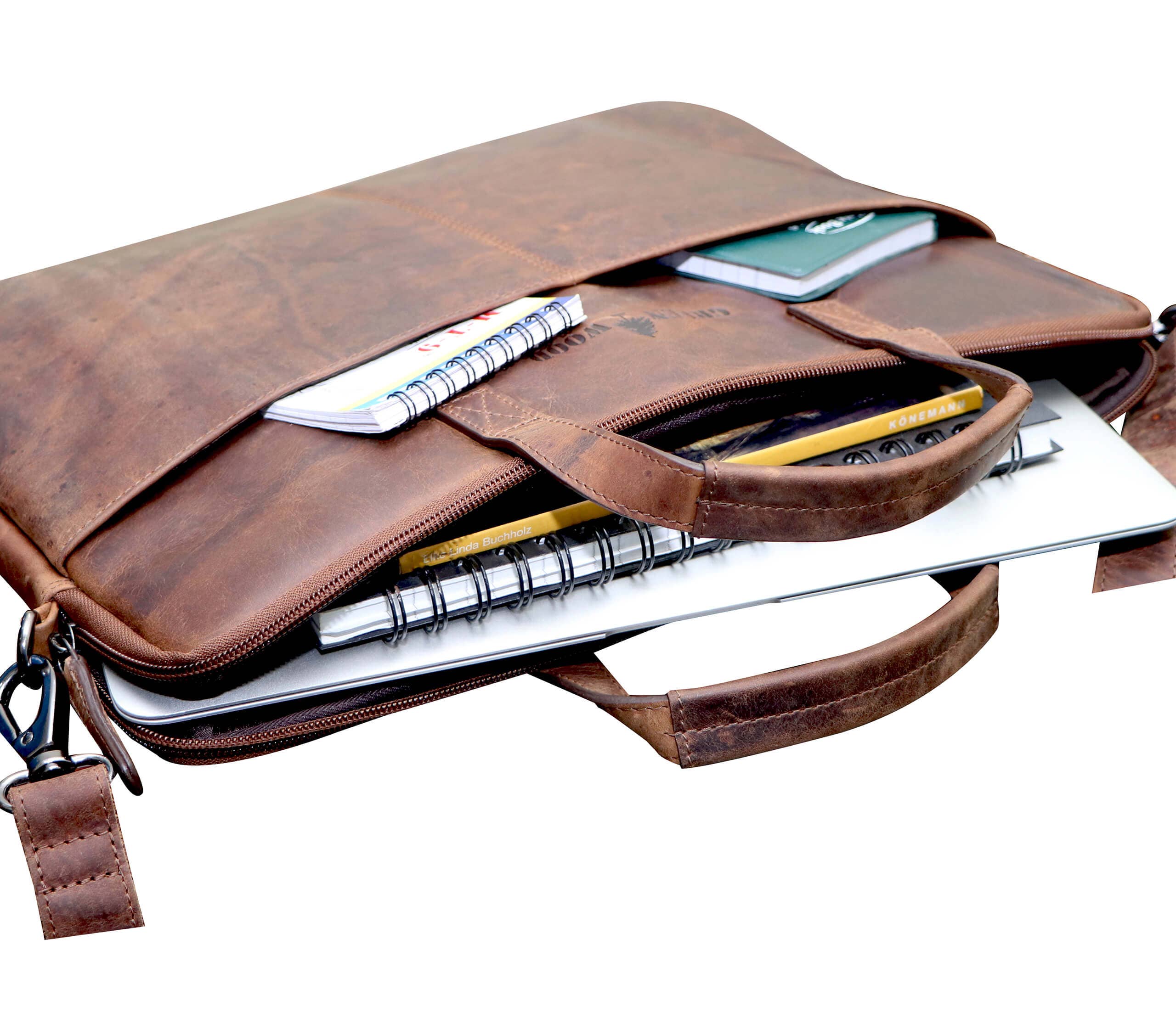 Greenwood – Großhandel Laptoptasche – Unisex – Fred Laptoptasche 13 Zoll Leder mit abnehmbarem Schultergurt9